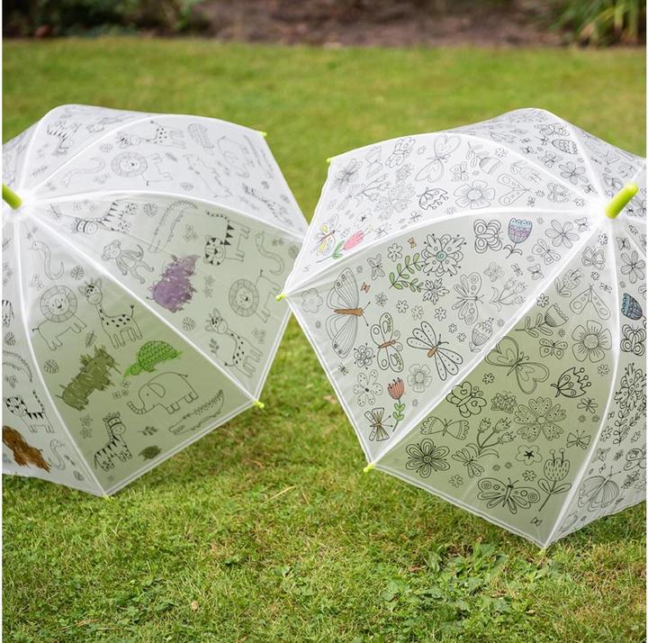 Produktbild Esschert Design Regenschirm Blumen Grün/Weiss