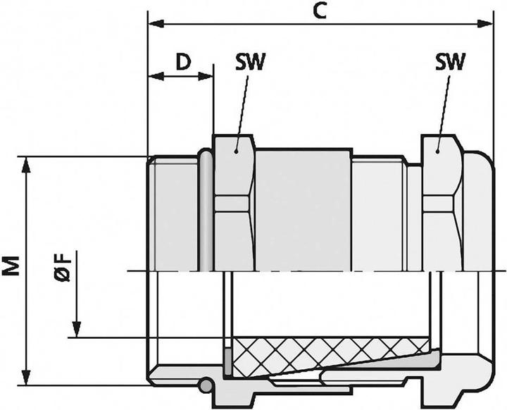 Actual product image Lapp Cable gland M20 brass