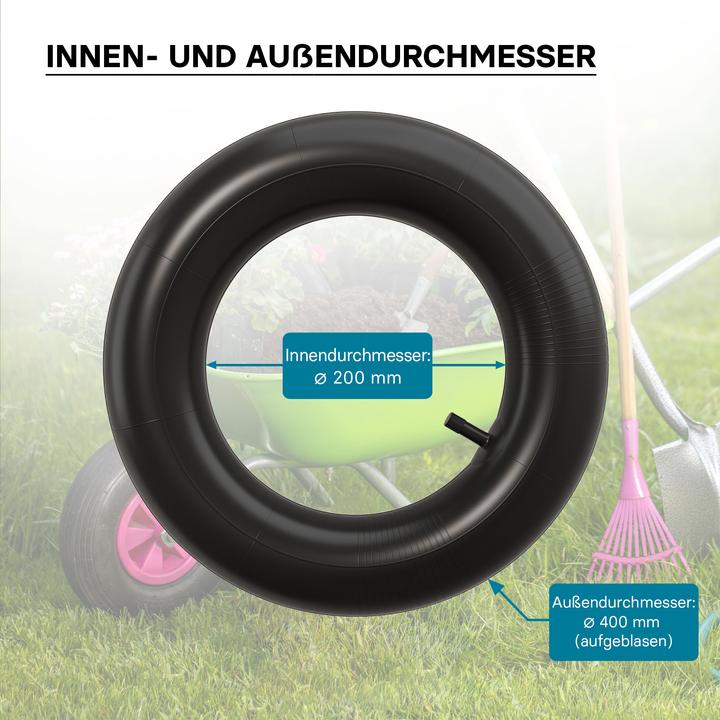 Actual product image Wiltec Standard inner tube for wheelbarrow size 400x100 4.00-8
