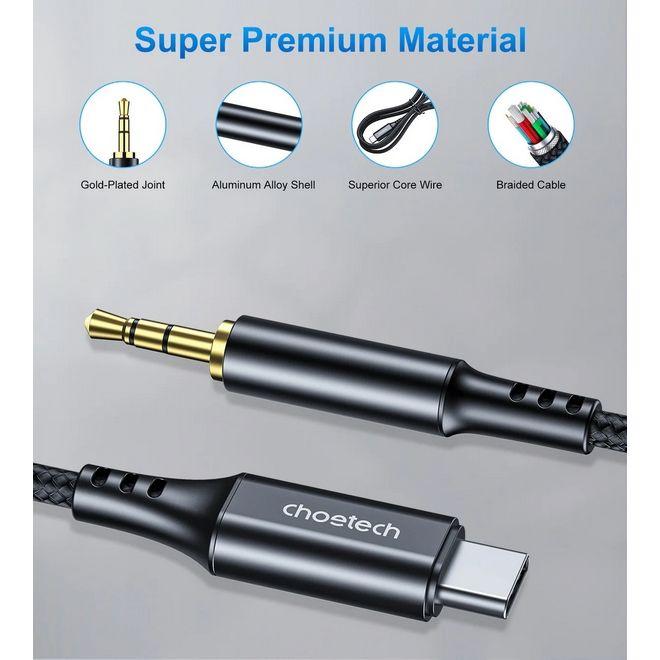 Image du produit Choetech Câble audio USB-C vers 3,5 mm dc (2 m, USB)