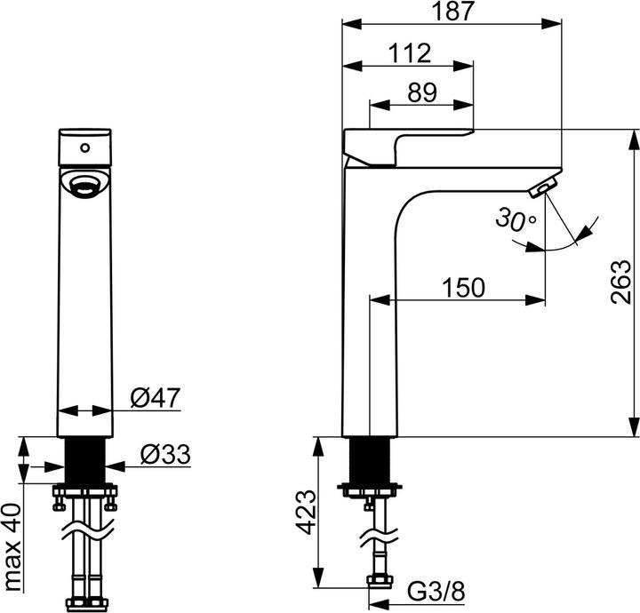 Immagine prodotto Hansa Miscelatore monocomando Basic per lavabo senza scarico a scomparsa