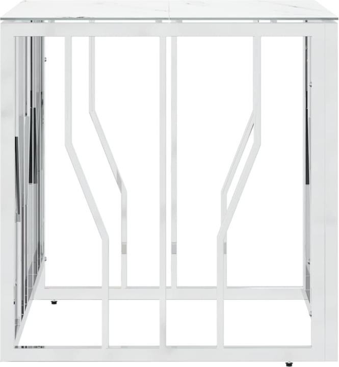 Image du produit VidaXL Couchtisch Silbern 50x50x50 cm Edelstahl und Glas (50 x 50 x 50 cm)