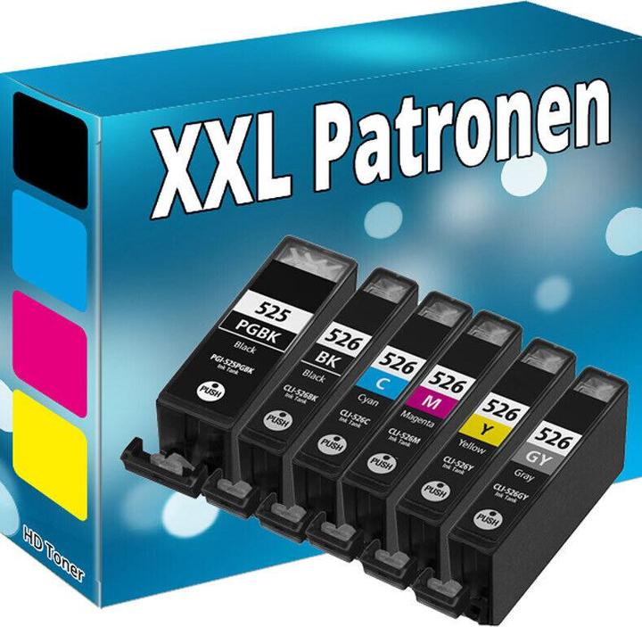 Image du produit Druckfuxx 6x TINTE PATRONEN CHIP für CANON PIXMA MG5350 MG6100 MG6150 MG6250 MG8