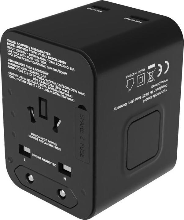 Immagine prodotto prio Adattatore universale da viaggio 25W nero
