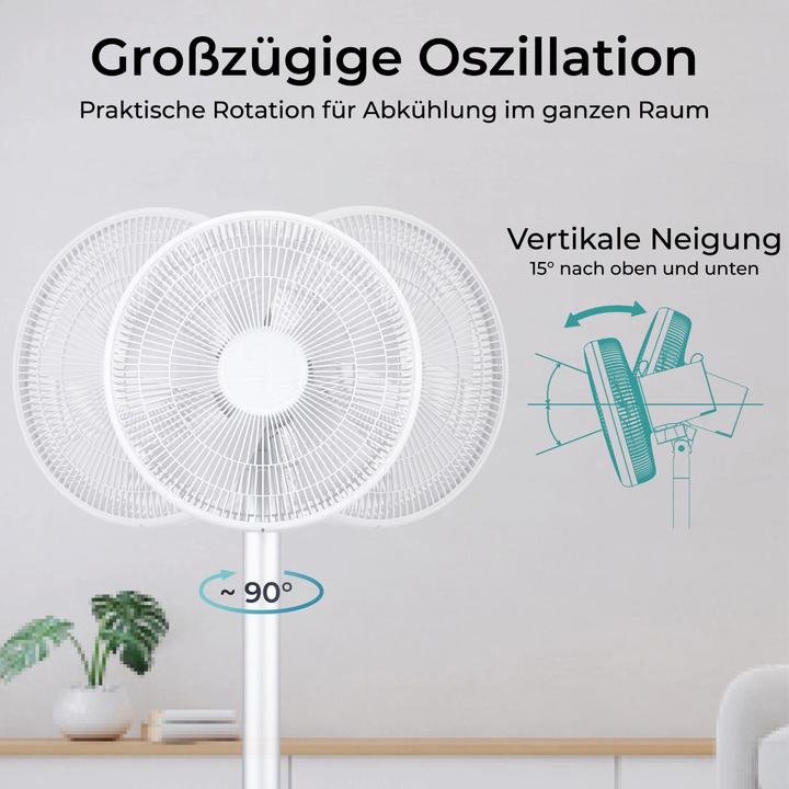 Image du produit KLAMER Silent Ventilator mit Fernbedienung, 12 Geschwindigkeitsstufen, autom. 90° Oszillation (57.90 dB)