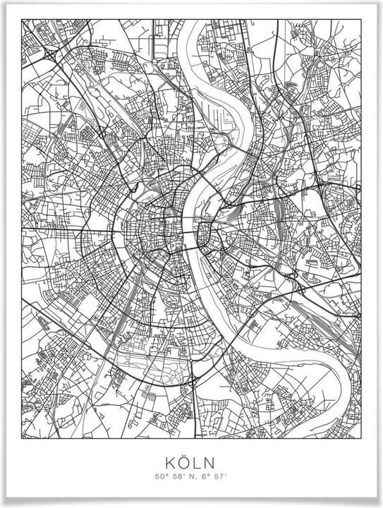 Actual product image Trenddeko City map Cologne (60 x 80 cm)