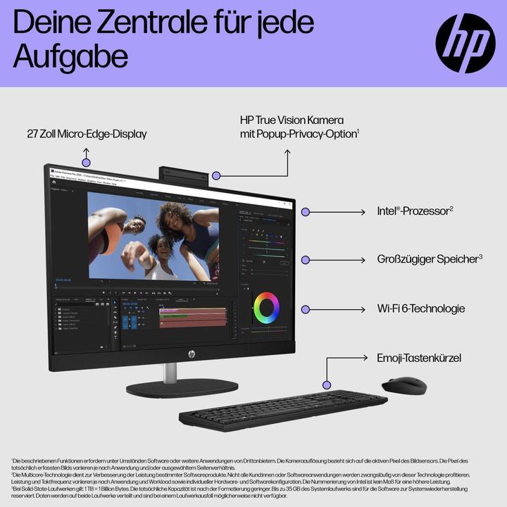 Actual product image HP AIO 27-cr0106ng (Intel Core i5-1335U, 16 GB, 512 GB, Intel Iris Graphics)
