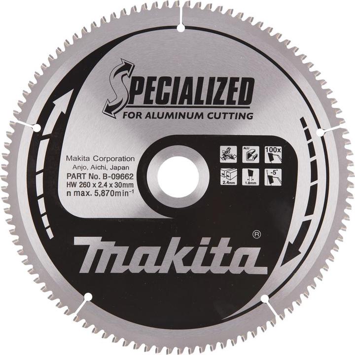 Immagine prodotto Makita Sägeblatt 260x30x100Z B-09662