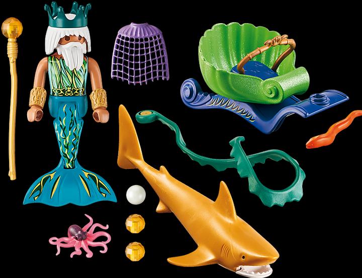 Produktbild Playmobil Meereskönig mit Haikutsche (70097)