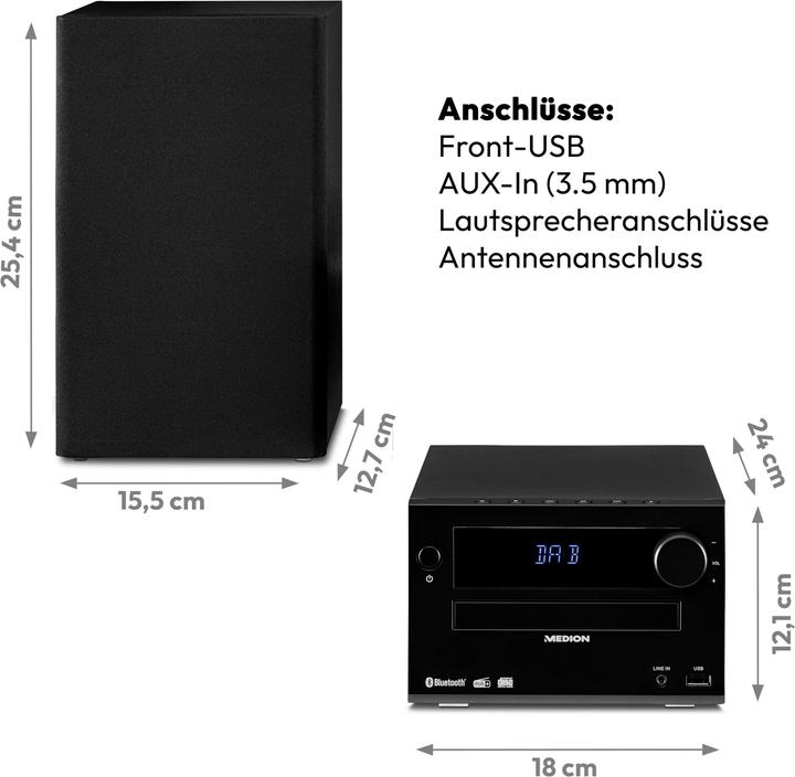 Actual product image Medion Life E64482 (Bluetooth, CD player, 2x 15 W)