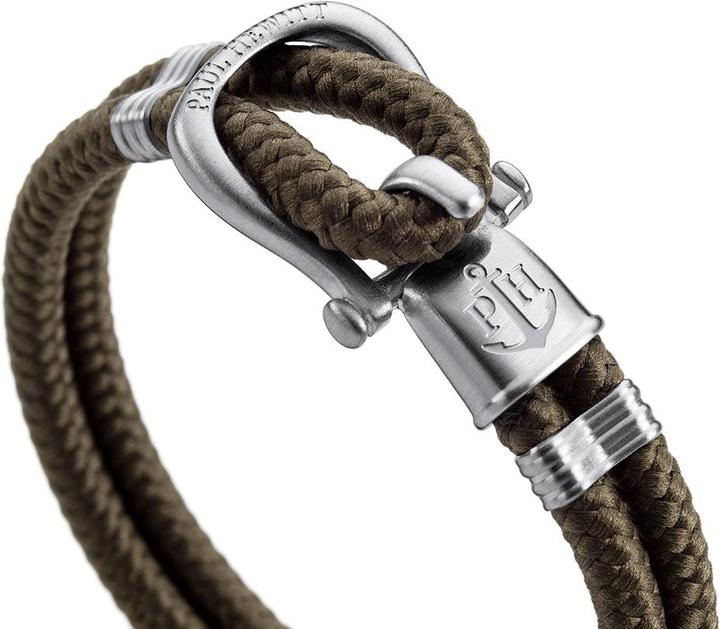 Produktbild Paul Hewitt Phinity Shackle Bracelet Silver Nylone Olive (18 cm, Nylon, Edelstahl)