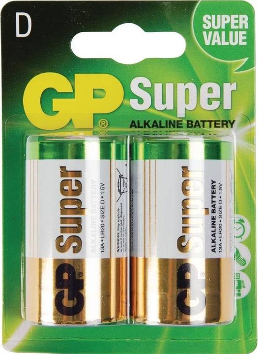 Image du produit GP Batteries Super (2 pcs, D, 1300 mAh)