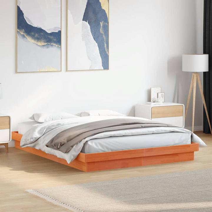 Produktbild VidaXL Bett mit LED-Beleuchtung Kiefer (160 x 200 cm)