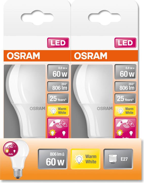 Actual product image Osram Led Daylight Sensor Classic A (E27, 8.80 W, 806 lm, 1 x, F)