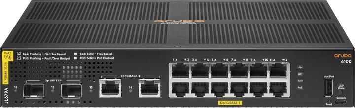 Produktbild HPE Aruba 6100 12G Class4 PoE 2G/2SFP+ 139W Switch (16 Ports)