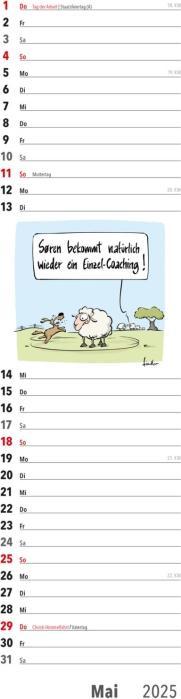 Produktbild Fiese Bilder Streifenkalender 2025: Monatskalender für die Wand (Deutsch)