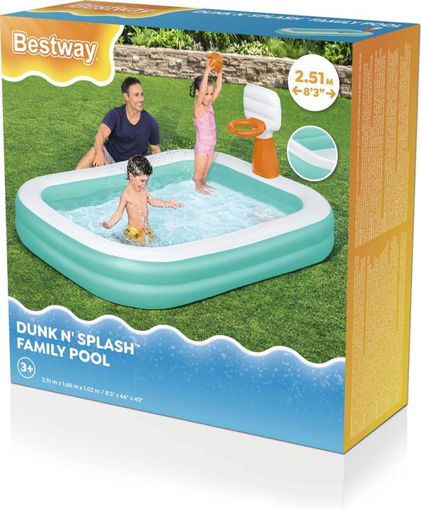 Actual product image Bestway Dunk n' Splash Inflatable Family Pool with Basketball Hoop 2.51 m x 1.68 m x 1.02 m