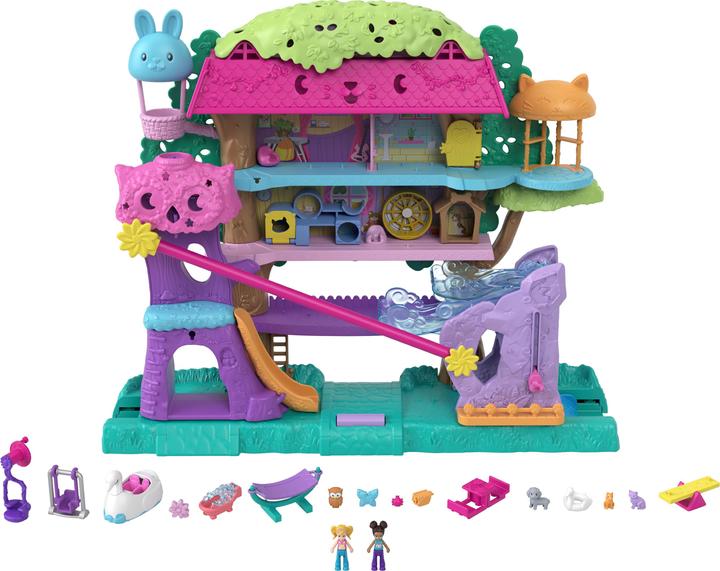 Actual product image Polly Pocket Pollyville animal party tree house