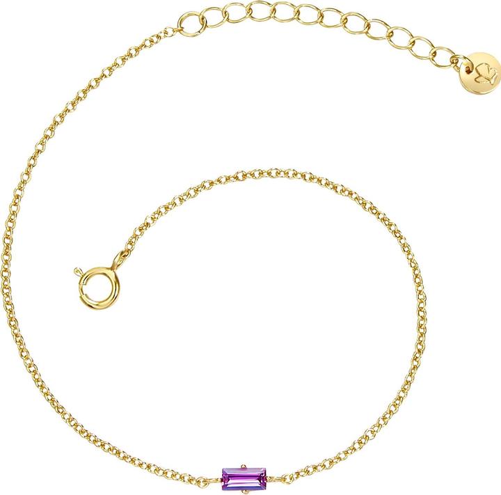 Actual product image Glanzstücke München Ladies sterling silver cubic zirconia yellow gold 17.0 cm basic length + 3.0 cm extension - 26675 (17 cm, Sterling Silver)