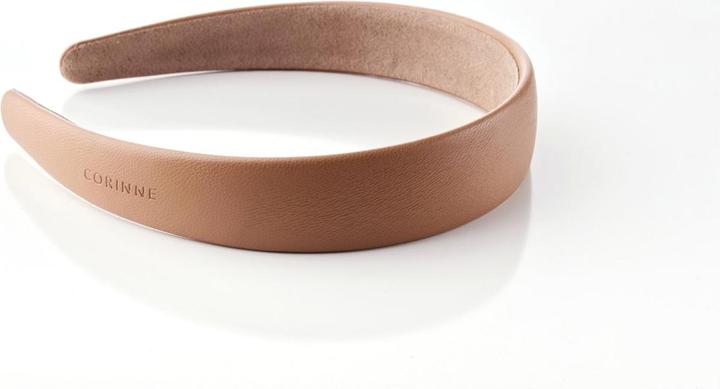 Corinne World - Leather Diadem Wide Plain Camel
