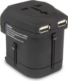 Hamlet Traver Adapter adattatore universale da viaggio per prese elettriche più caricatore usb (1750 W)