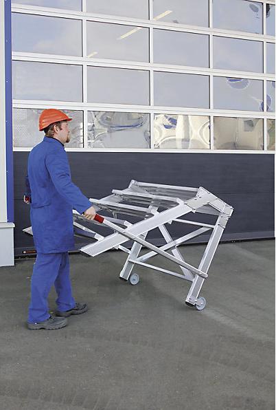 Produktbild Munk Arbeitspodest fahrbar, Stufenbreite 1000 mm, Aluminium geriffelt 5 Stufen (Gerüst, 151.50 cm)