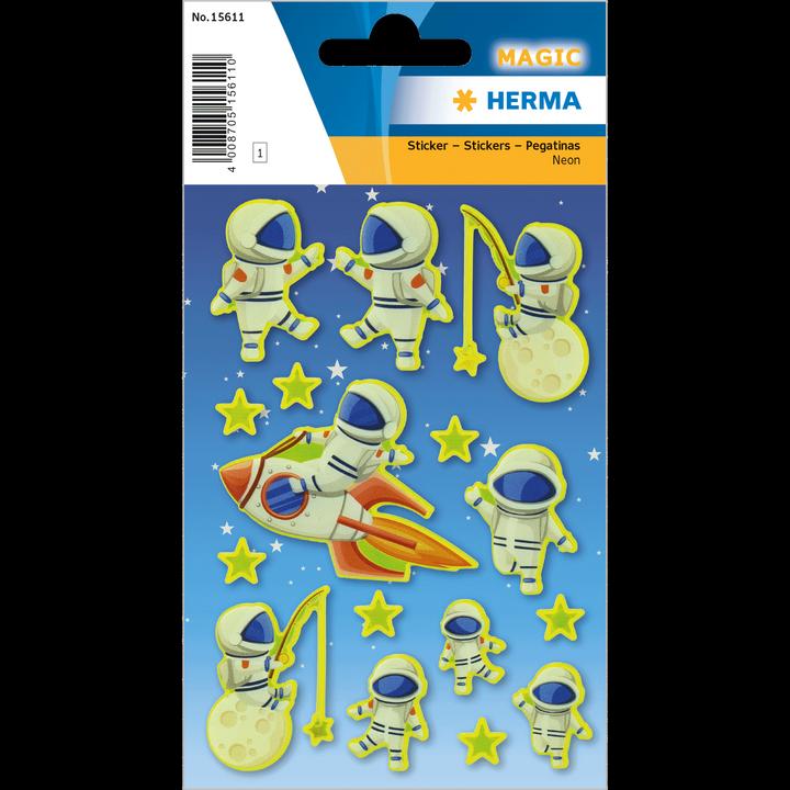 Produktbild Magni 15611 Neon Sticker für Kinder, Luca auf dem Mond (16 Aufkleber, Kunststoff, matt) selbstkleben