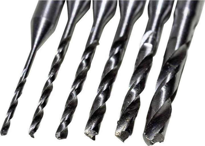 Actual product image RoNa HSS metal twist drill set 6t (0.6 mm, 0.8 mm, 1 mm, 1.3 mm, 1.5 mm, 2 mm)
