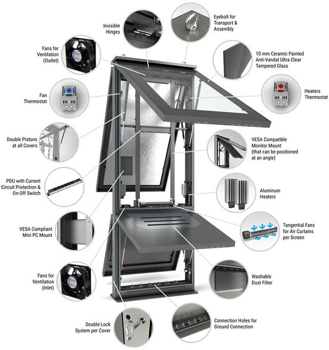 Produktbild DSS Outdoor Stele Portrait, 65" Bildschirm