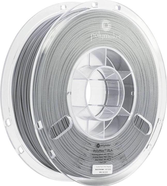 Produktbild Polymaker PA06003 PolyMAX Tough Filament hohe Steifigkeit, hohe Zugfestigkeit (PLA, 1.75 mm, 750 g, Grau)