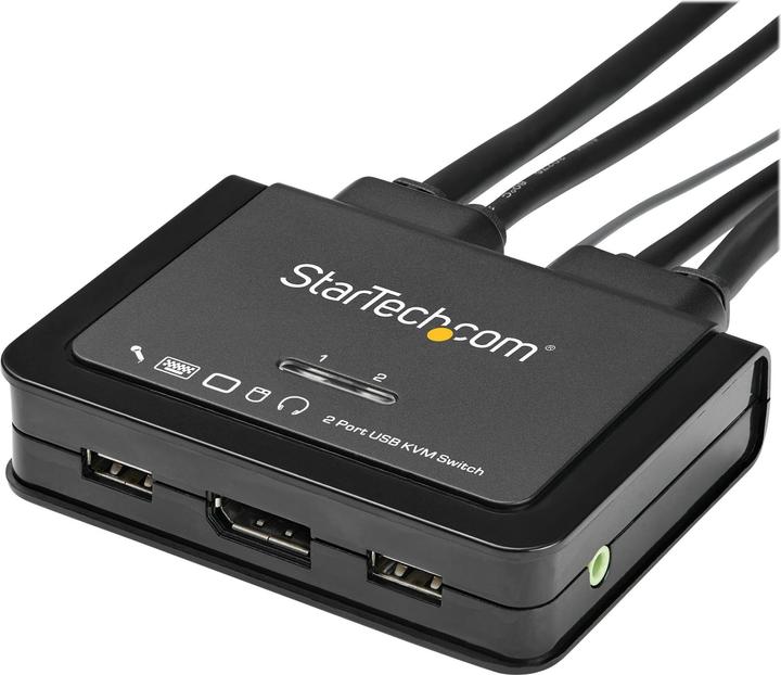Image du produit StarTech .com SV211DPUA4K Commutateur KVM DisplayPort USB (supporte l'audio 3.5mm, DisplayPort 1.2, alimenté