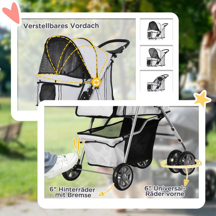 Produktbild PawHut Hundewagen mit Gitternetz (Hund, Faltbar)