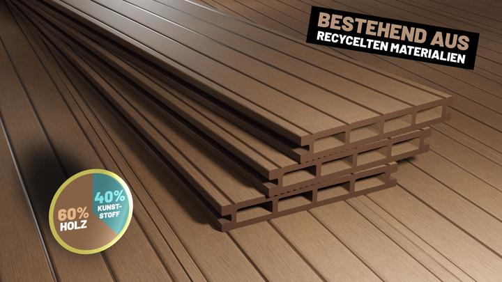 Actual product image Endorphin ® 40m² Braun WPC Terrassendielen Komplettset