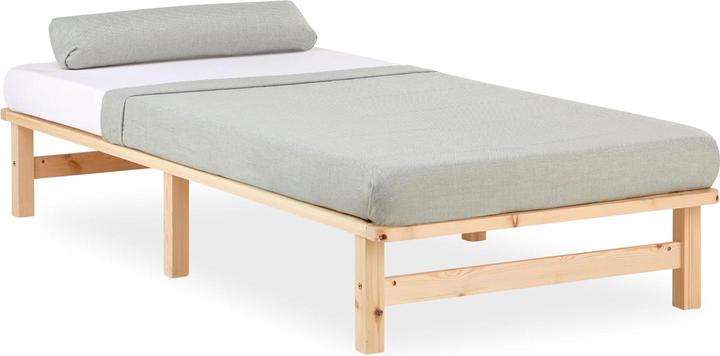 Image du produit Jamb Lit en bois de palette 90x200cm bois massif blanc (90 x 200 cm)