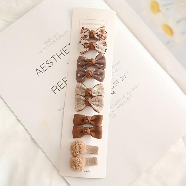 Image du produit Activity Board 10pcs/set Princesse Accessoires cheveux cadeau - Cute Floral Plaid Polka Dot Bow Hair Clips