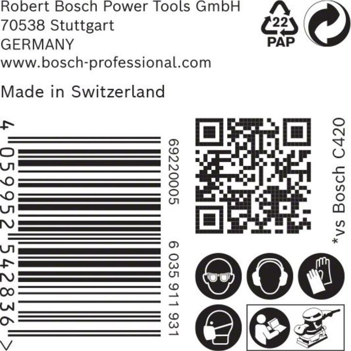 Immagine prodotto Bosch Professional Zubehör EXPERT C470 Carta abrasiva con 14 fori per levigatrici orbitali, 115 x 230 mm, G 100, 50 pezzi. (100)