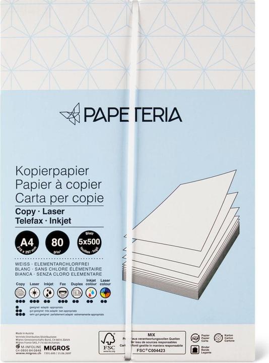 Immagine prodotto Papeteria Carta per fotocopie (80 g/m², 2500 x, A4)