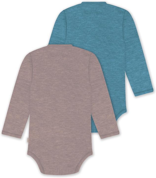 Produktbild Normani 2er Pack Bio Baby-Body Langarm Wickelbody aus Merinowolle für Junge und Mädchen - 9353 (74)