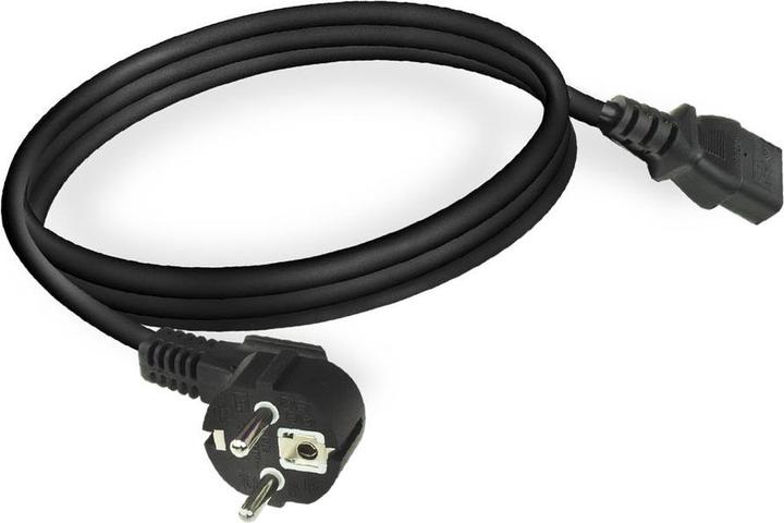 Produktbild Powercord mains connector CEE 7/7 male (angled) - C13 black 2 m (2 m)