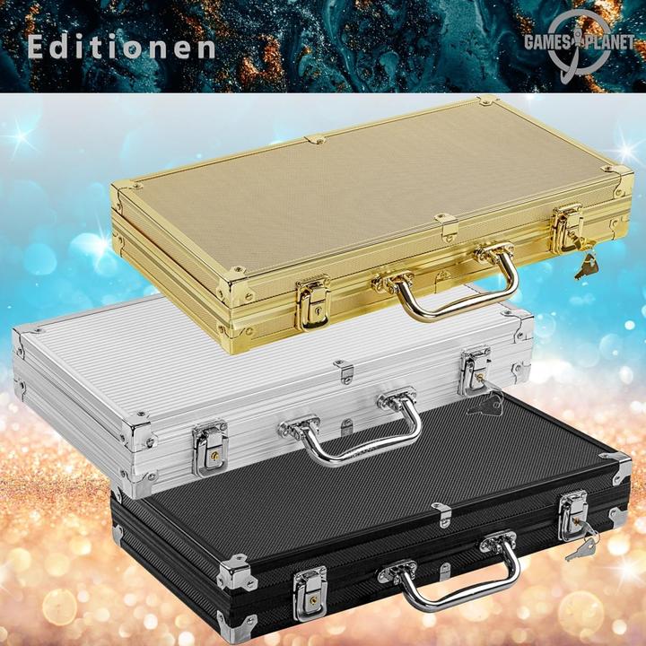 Image du produit Games Planet Mallette de poker, 500 jetons laser, édition noire