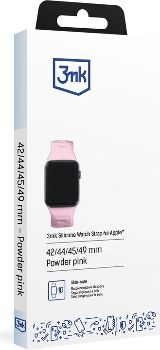 Produktbild 3MK Silicone Watch Strap Powder Pink dla Apple Watch 42/44/45/49 mm