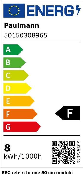 Label énergétique Paulmann Bandeau lumineux à LED PAUL (Lumière du jour, 500 cm, Intérieur)