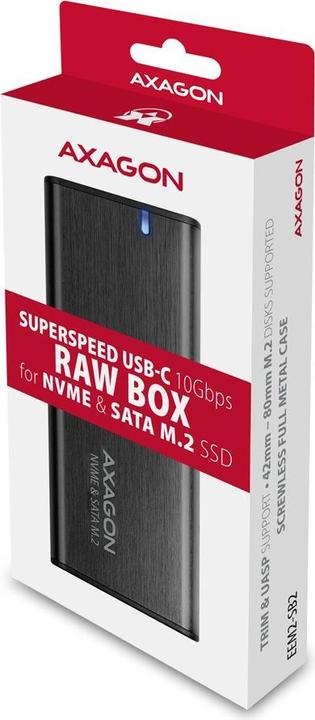 Image du produit Axagon EEM2-SB2 Boîtier USB-C 3.2 Gen 2, M.2 SSD - noir (M.2 2260, M.2 2242, M.2 2280)