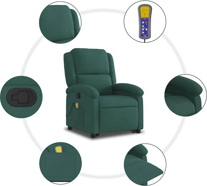Actual product image VidaXL Massage chair with stand-up aid velvet