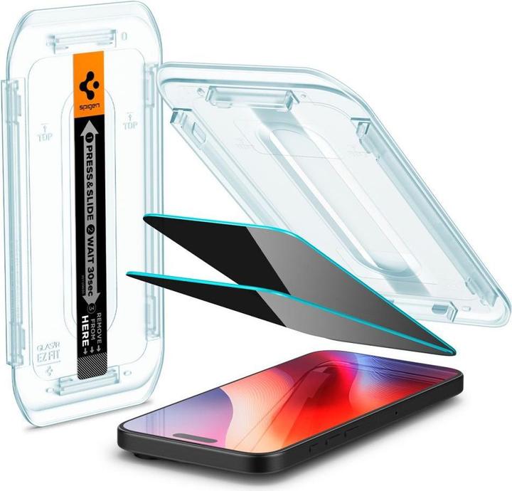 Image du produit Spigen Glas.Tr "Ez Fit" 2-Pack pour iPhone 16 Pro 6,3" intimité (2 pièce(s), Apple iPhone 16 Pro)