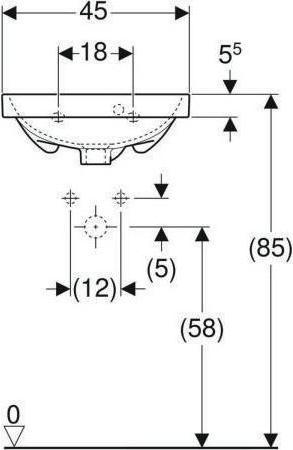 Produktbild Geberit Handwaschbecken Acanto 45 cm wei Keratec 500636018 (382 mm, 450 mm)