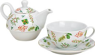 Actual product image G. Wurm White porcelain teapot set Christmas decor (0.40 l)