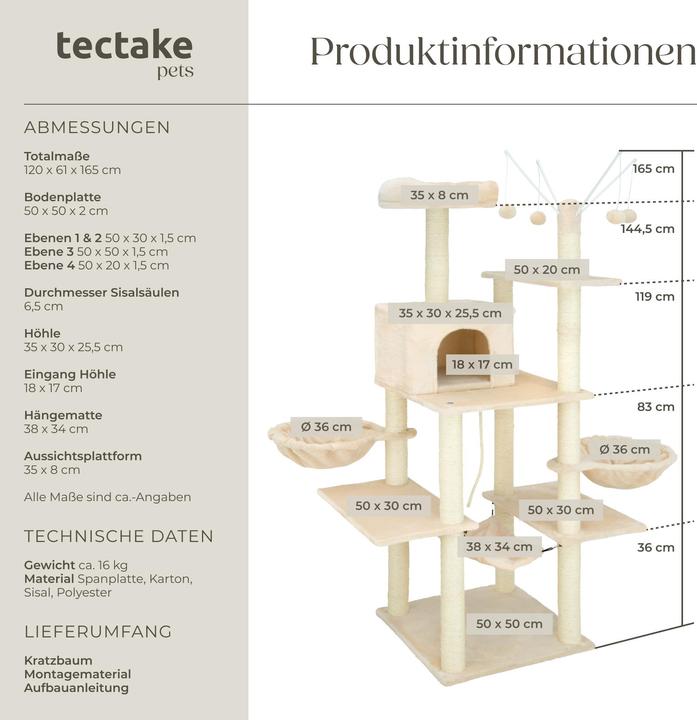 Actual product image tectake Lilou (165 cm, Beige)