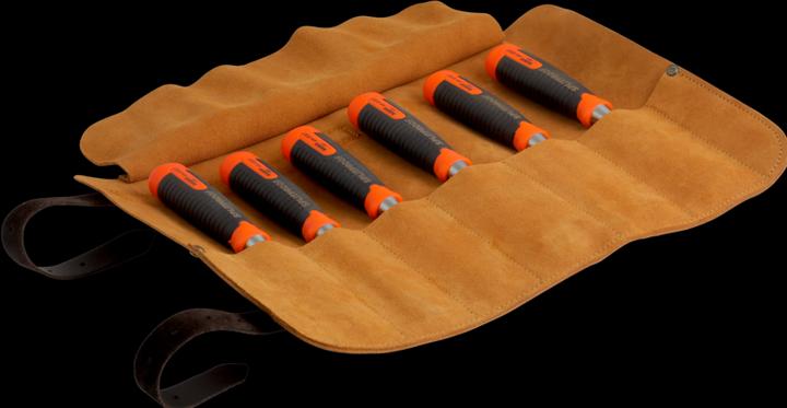 Actual product image Bahco set of professional wood chips 6 pcs. (434-S6-LR) in leather case (32 mm)