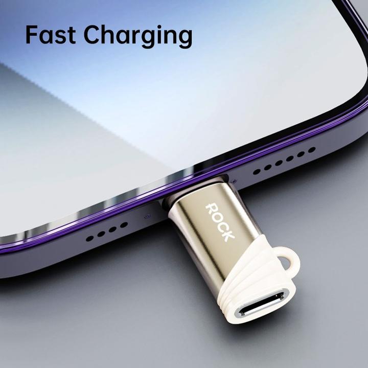 Actual product image Rock - RCL0021 Adapter USB Typ-C Female zu Lightning Adapter männlich, Gold (USB Type C, Lightning)